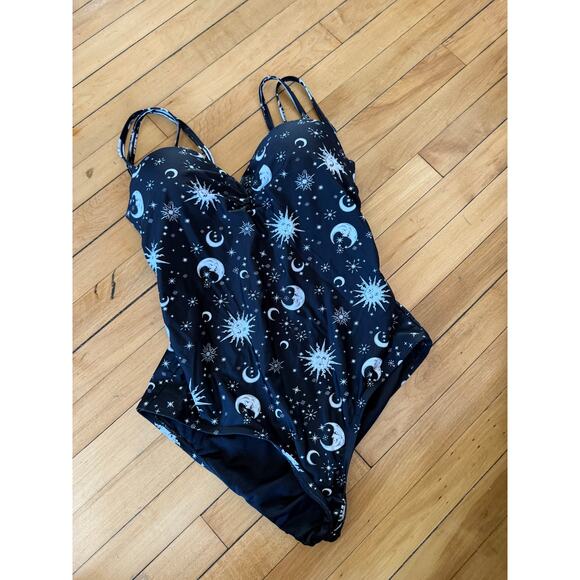 Hot Topic black and white sun and moon one piece swimsuit - Picture 1 of 6